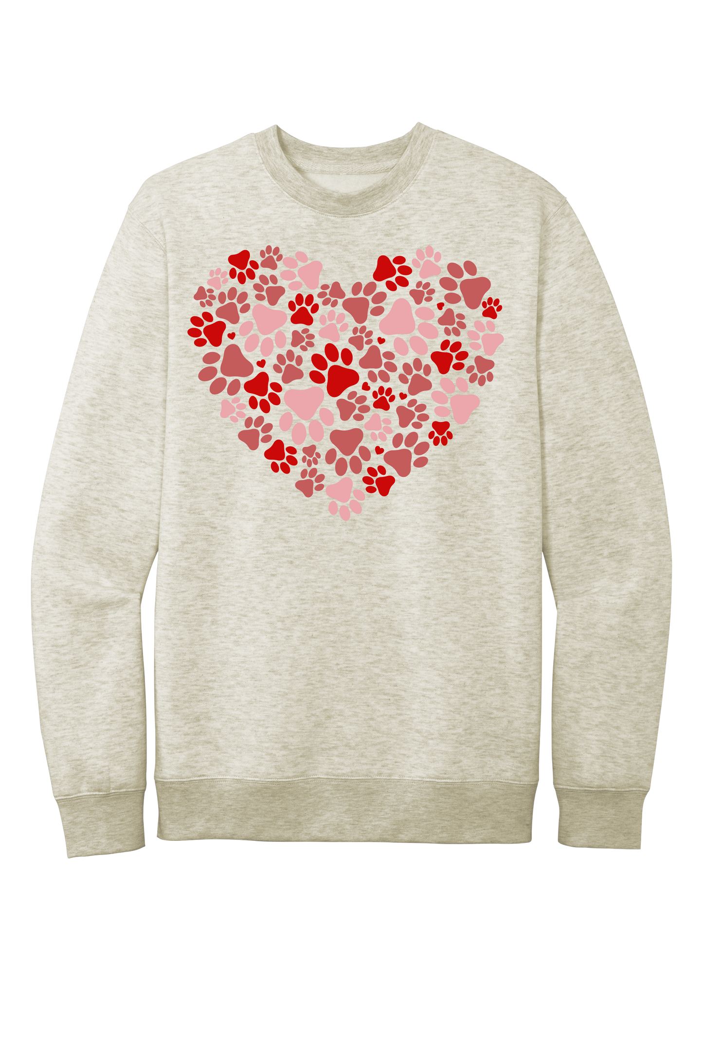 Paw Prints Heart Crewneck