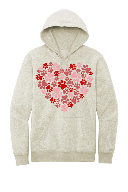 Paw Prints Heart Hoodie